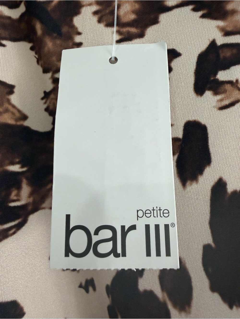 Bar III Beige and Brown Animal-Print Faux Tie-Waist Midi Dress - Picture 4 of 7